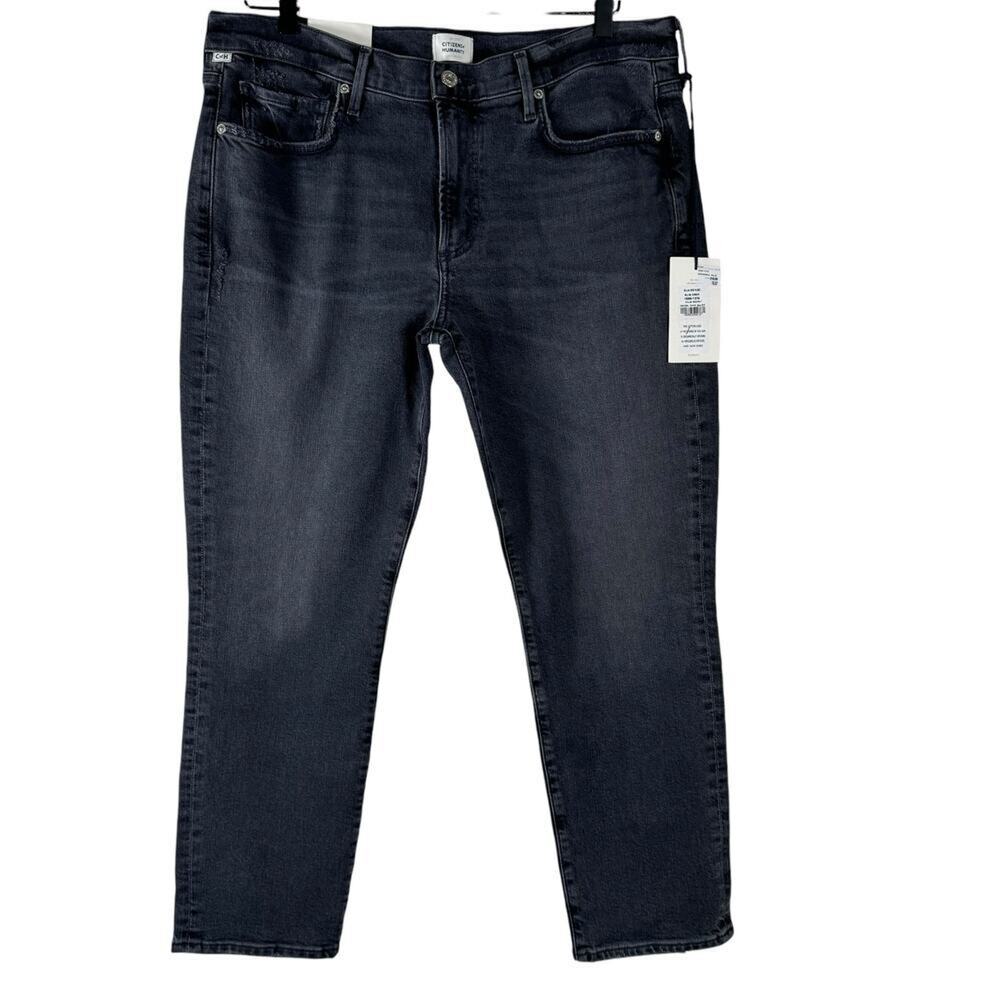 NEW Citizens of Humanity Premium Vintage Ella Mid Rise Slim Crop Black Jeans 31